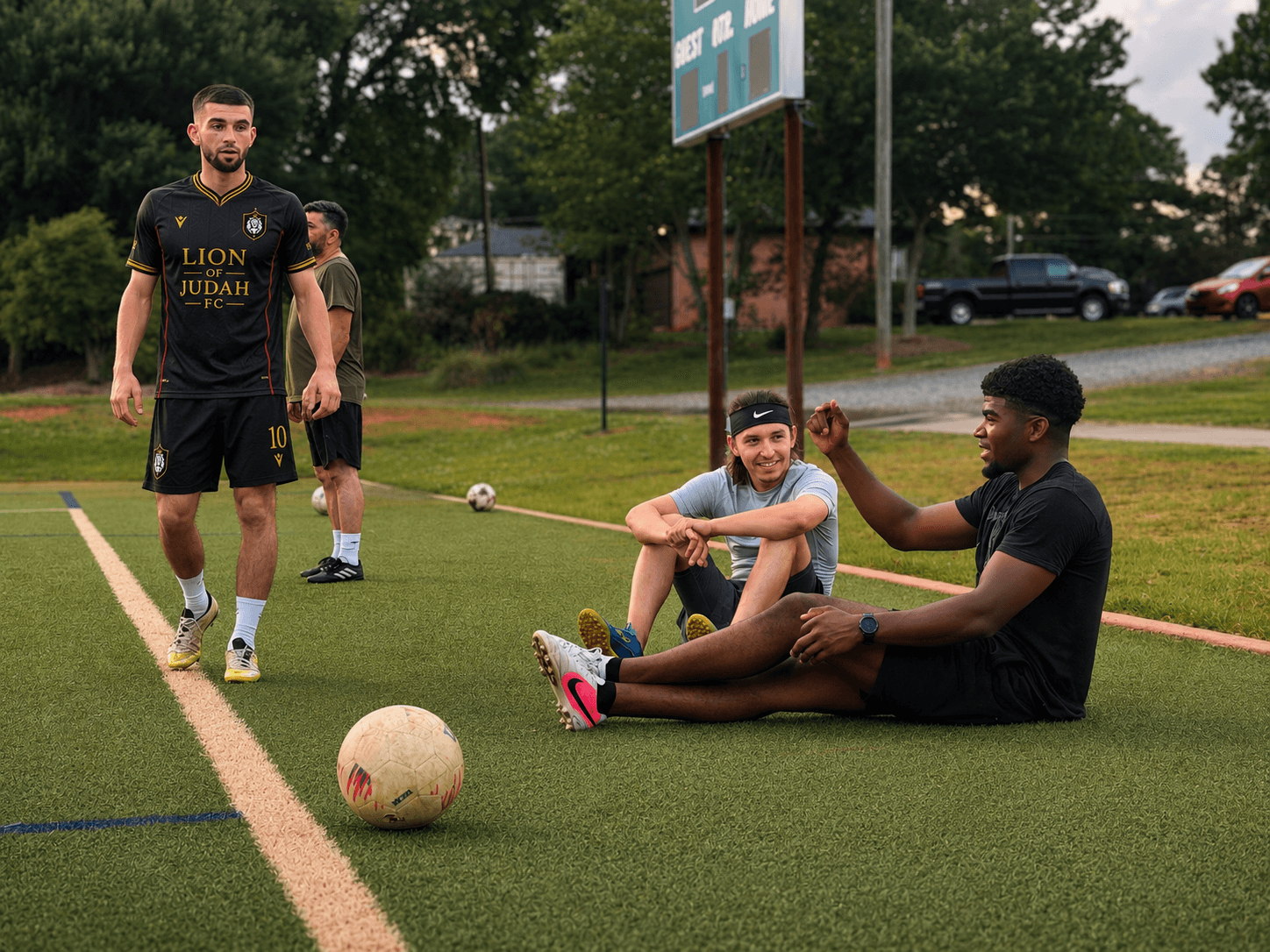 Lion of Judah FC adult players on the pitch
